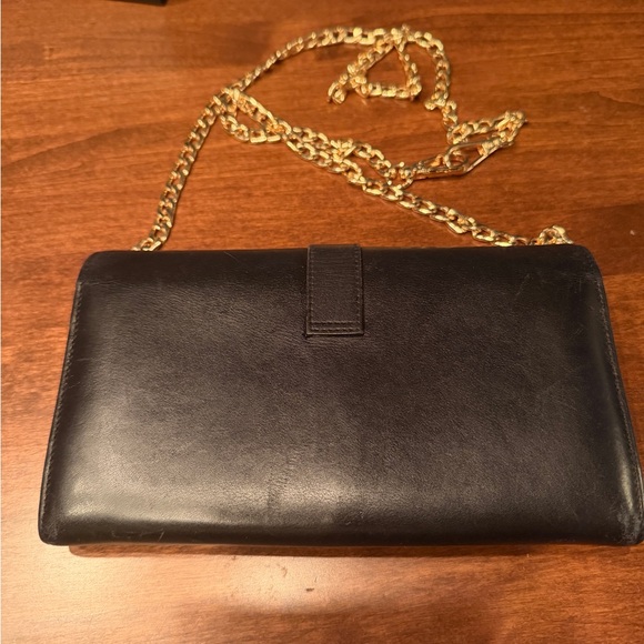 Yves Saint Laurent Black Clutch with Gold Chain - Picture 2 of 8